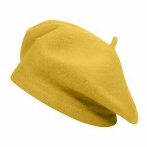 Wool Beret Hat Classic Solid Color French Beret For Women (yellow)🐳
